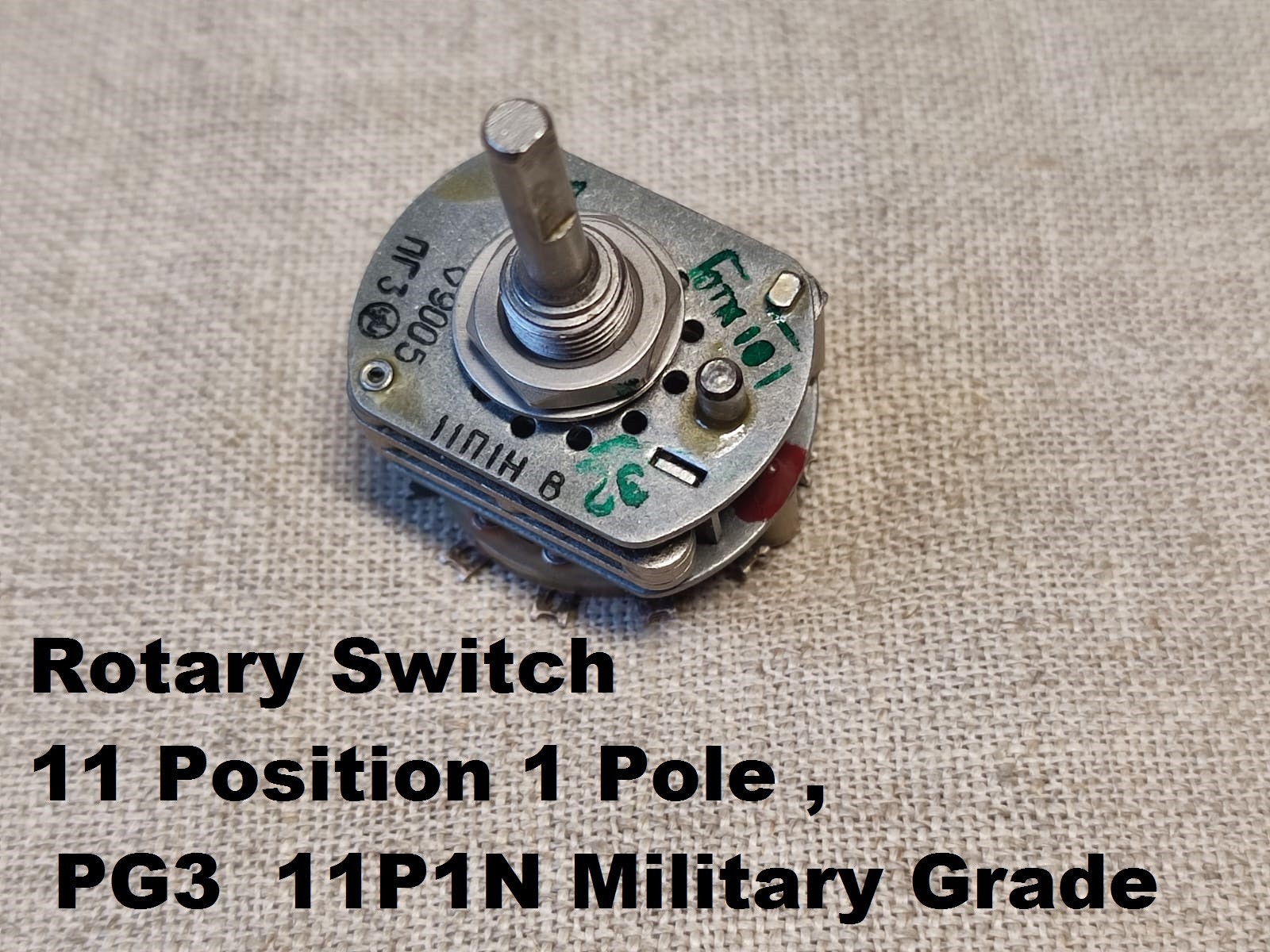 Lot of 2 pcs. Rotary Switch 11 Position 1 Pole , PG3  11P1N Military Grade, ПГ3
