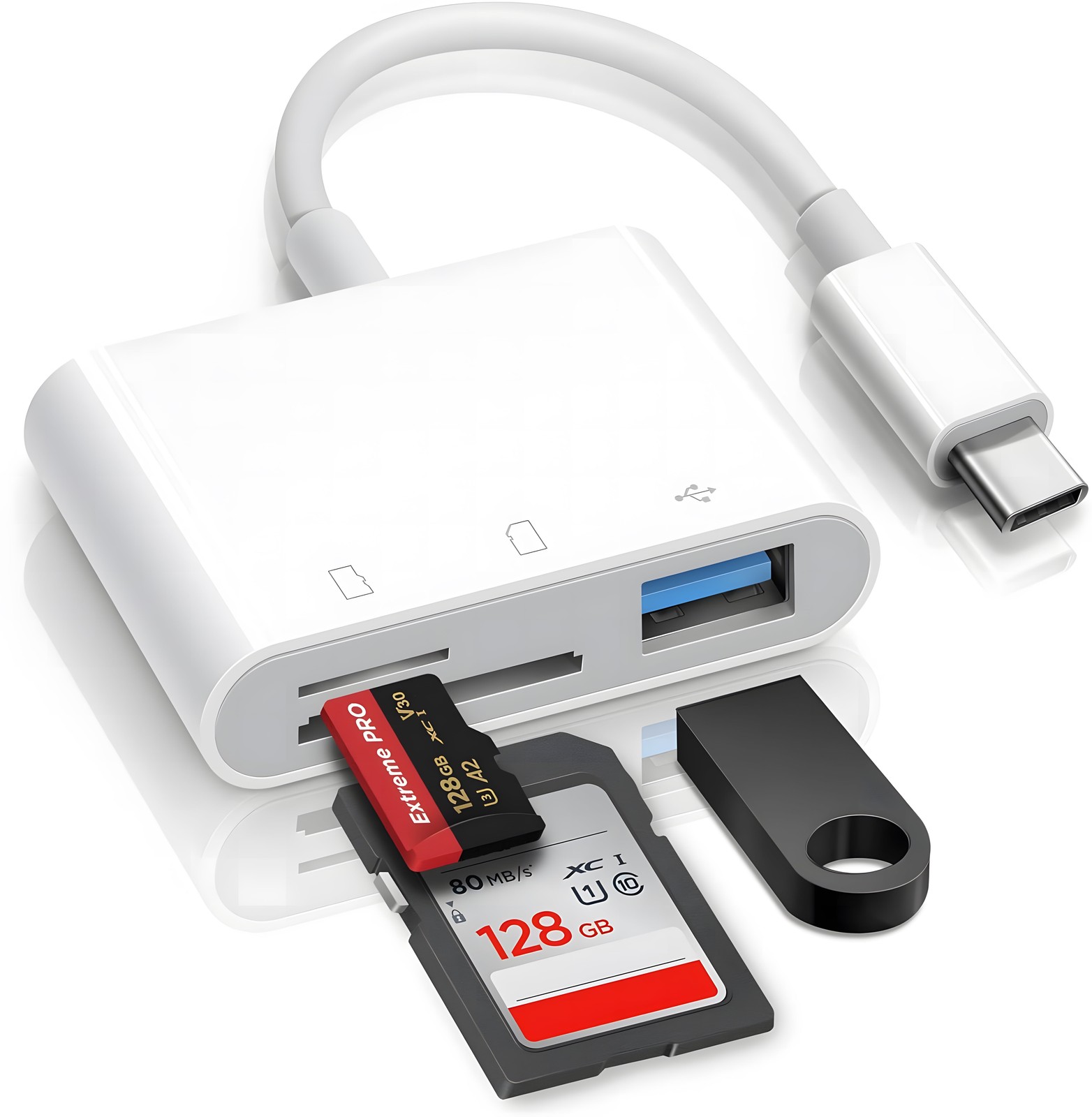 Anzer 3-in-1 USB 3.0 Type C to SD Micro SD TF Card Reader