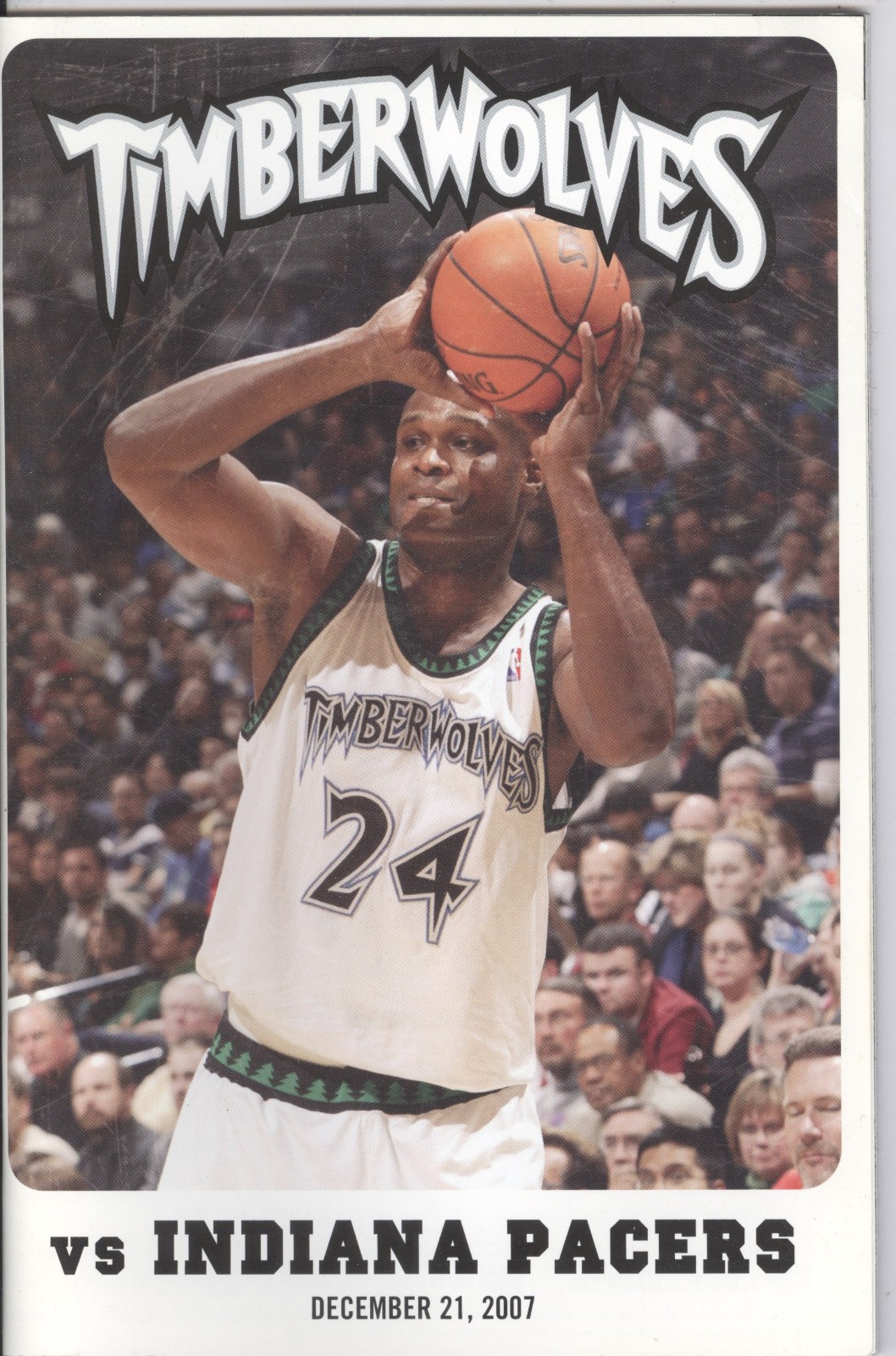 2007 Minnesota Timberwolves vs Indiana Pacers Antoine Walker on Cover