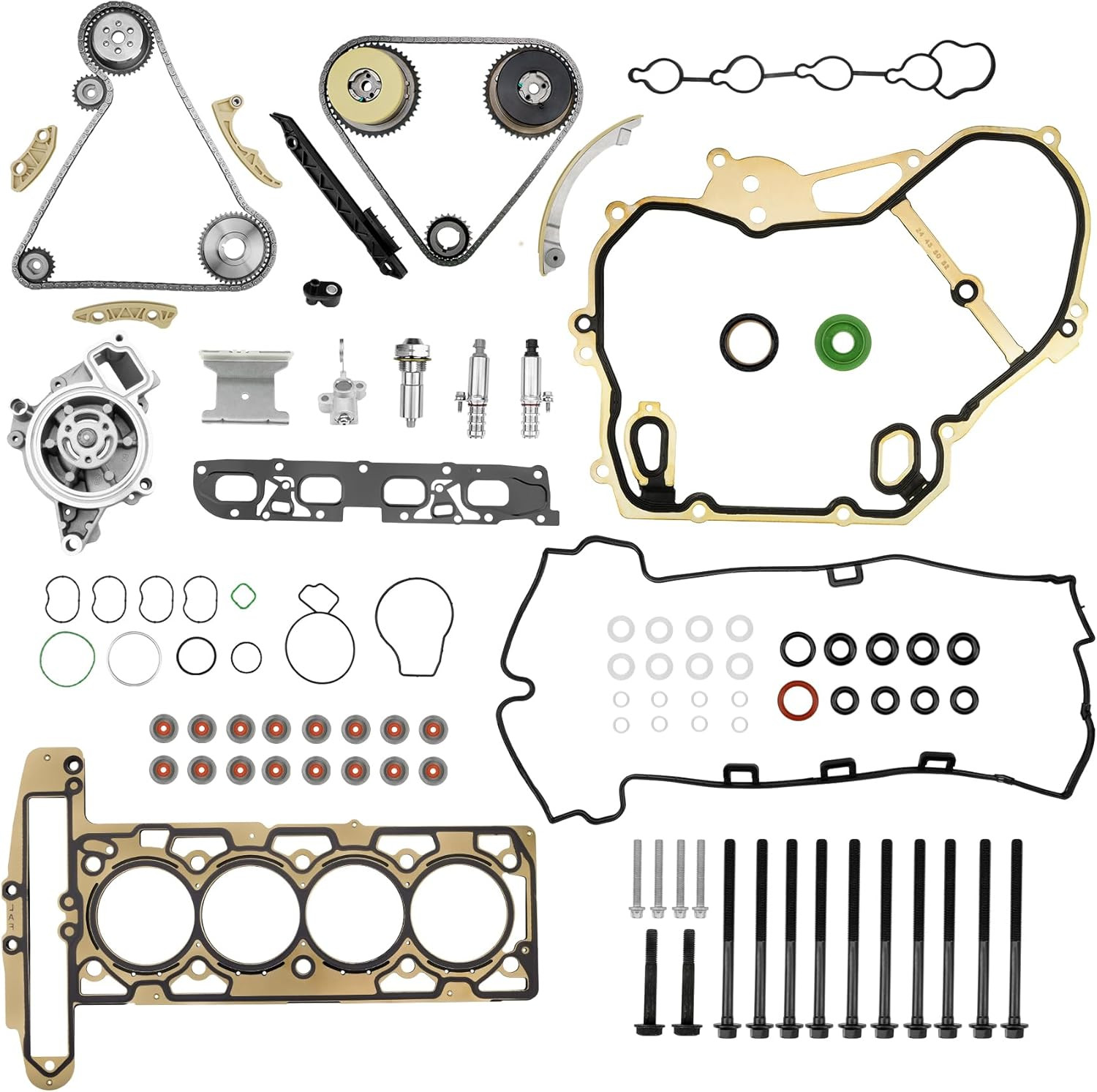 Head Gasket Set w Timing Chain Kit Water Pump for 2009-2017 Chevy Captiva Cobalt