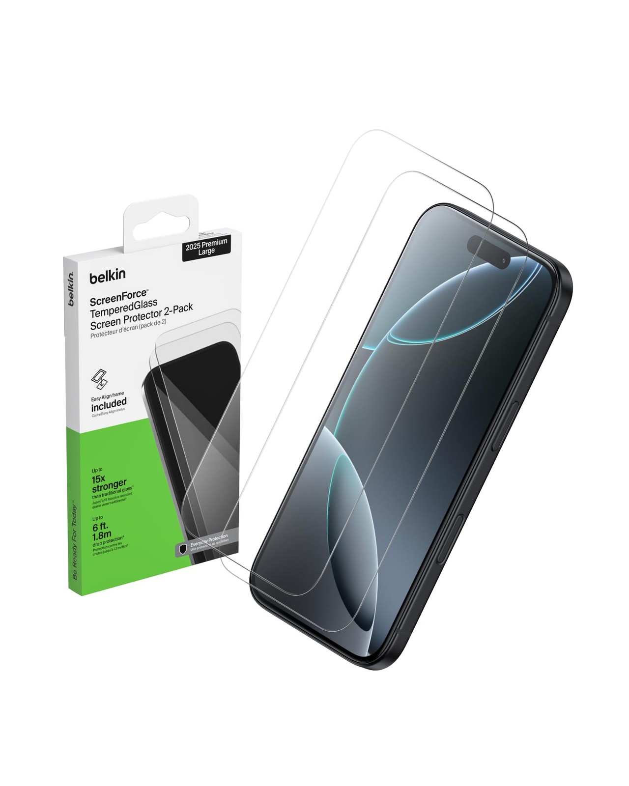 Belkin ScreenForce TemperedGlass Screen Protector for iPhone 17 Pro Max Scrat...