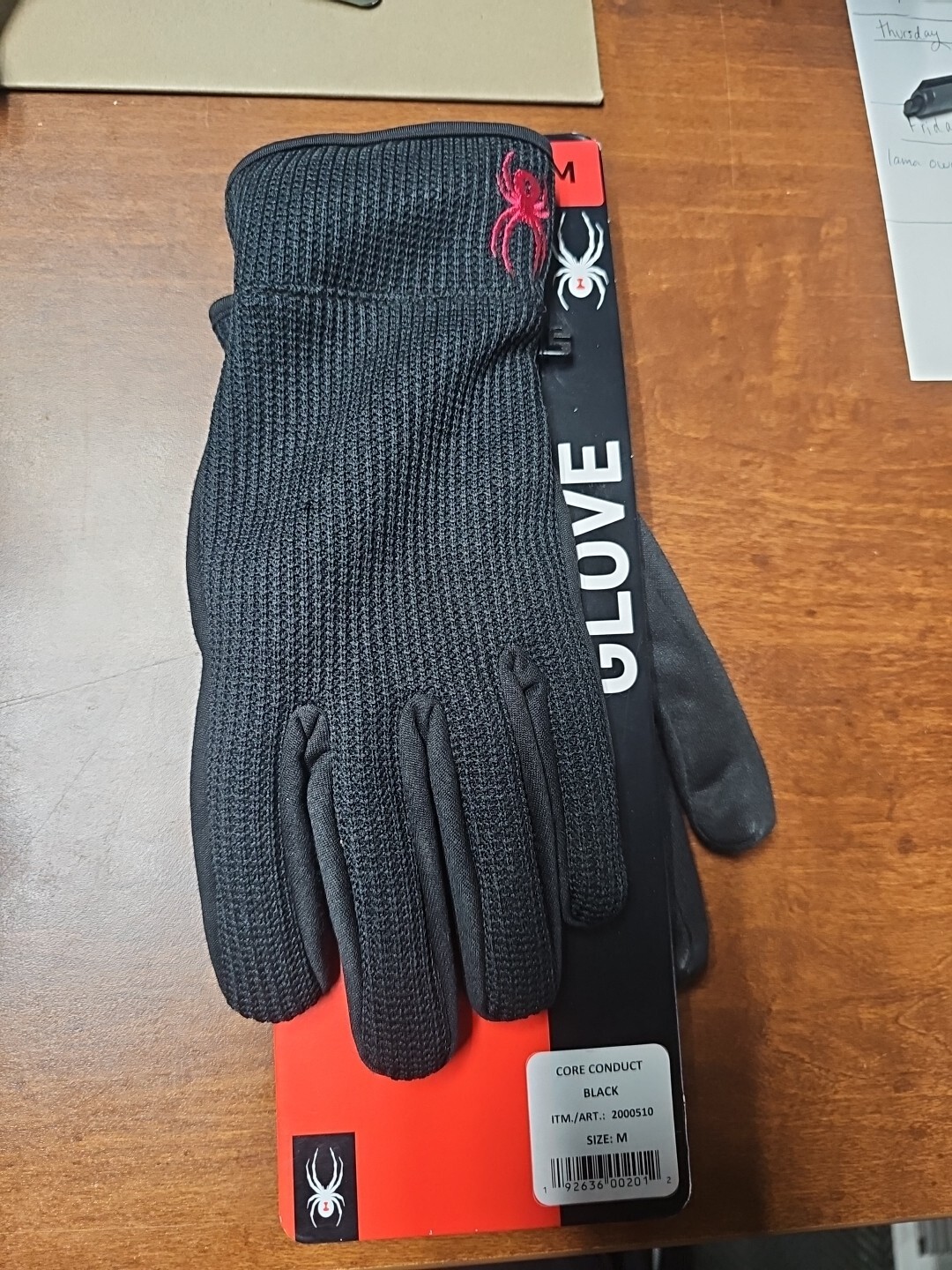 Spyder Men's Core Conduct Glove w/Gripper Palm Black
