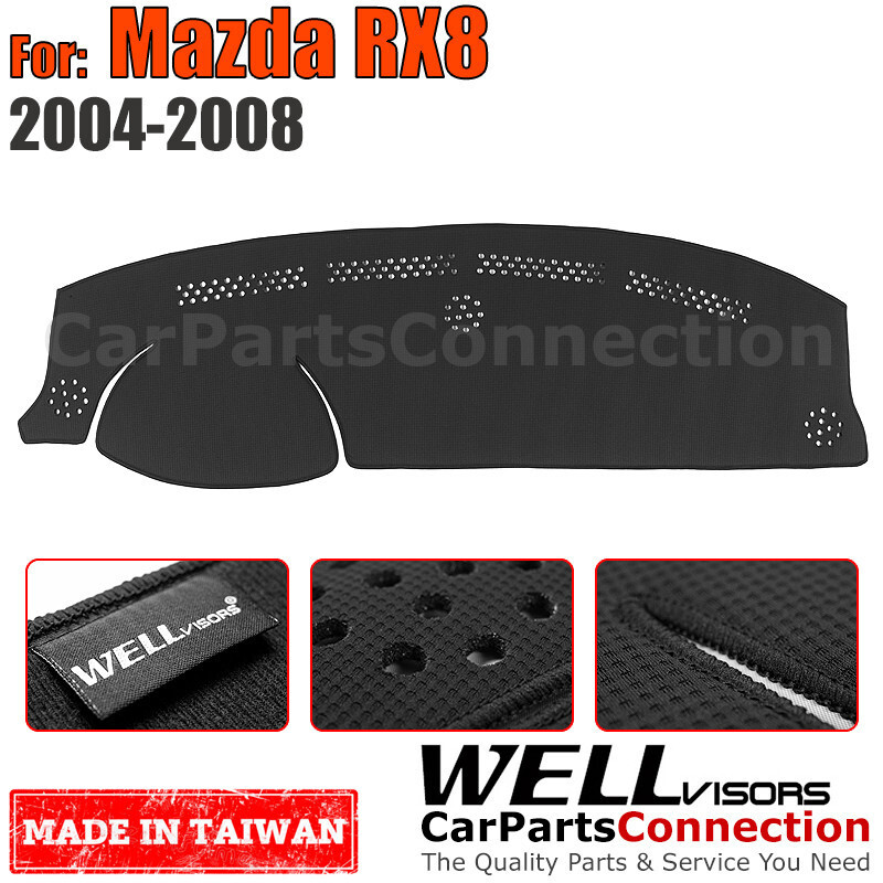 Wellvisors Dash Mat Dashboard Cover For Mazda 2004-2008 RX8 Black