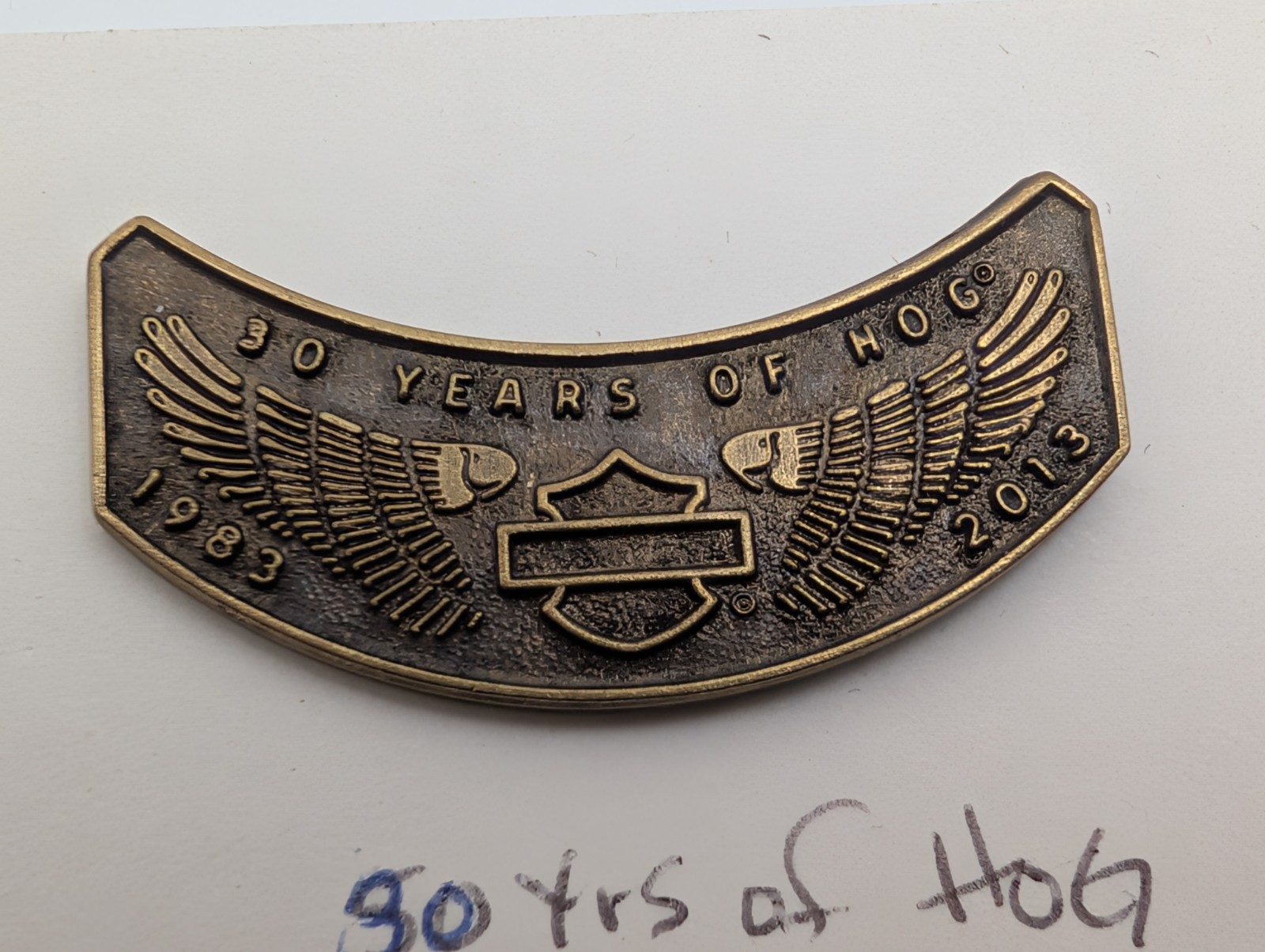 Harley Davidson HOG 30th Anniversary 1983-2013 Patch & Lapel Pin Set