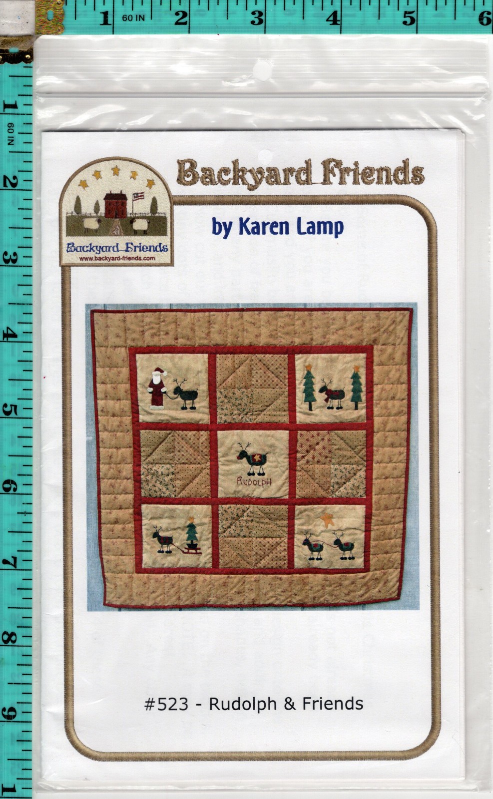 "Rudolph & Friends" Backyard Friends Karen Lamp Sewing Quilting Pattern 523