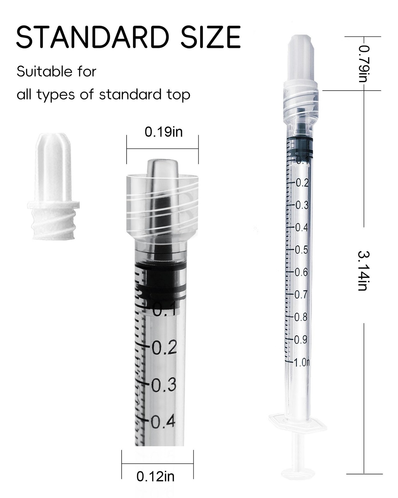 1ml Luer Lock Syringe without Needle - 1cc Plastic Syringes, 1ML, transparent
