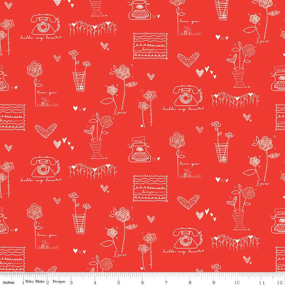 From the Heart Red Main Fabric by Riley Blake SBY