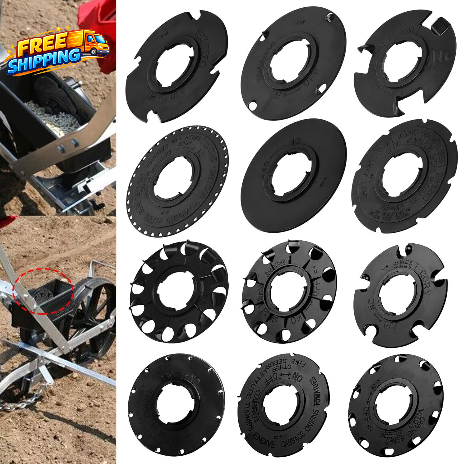 60009 60010 Optional Seed Plate 12 Set for Earthway 10001 1001-B Garden Seeder