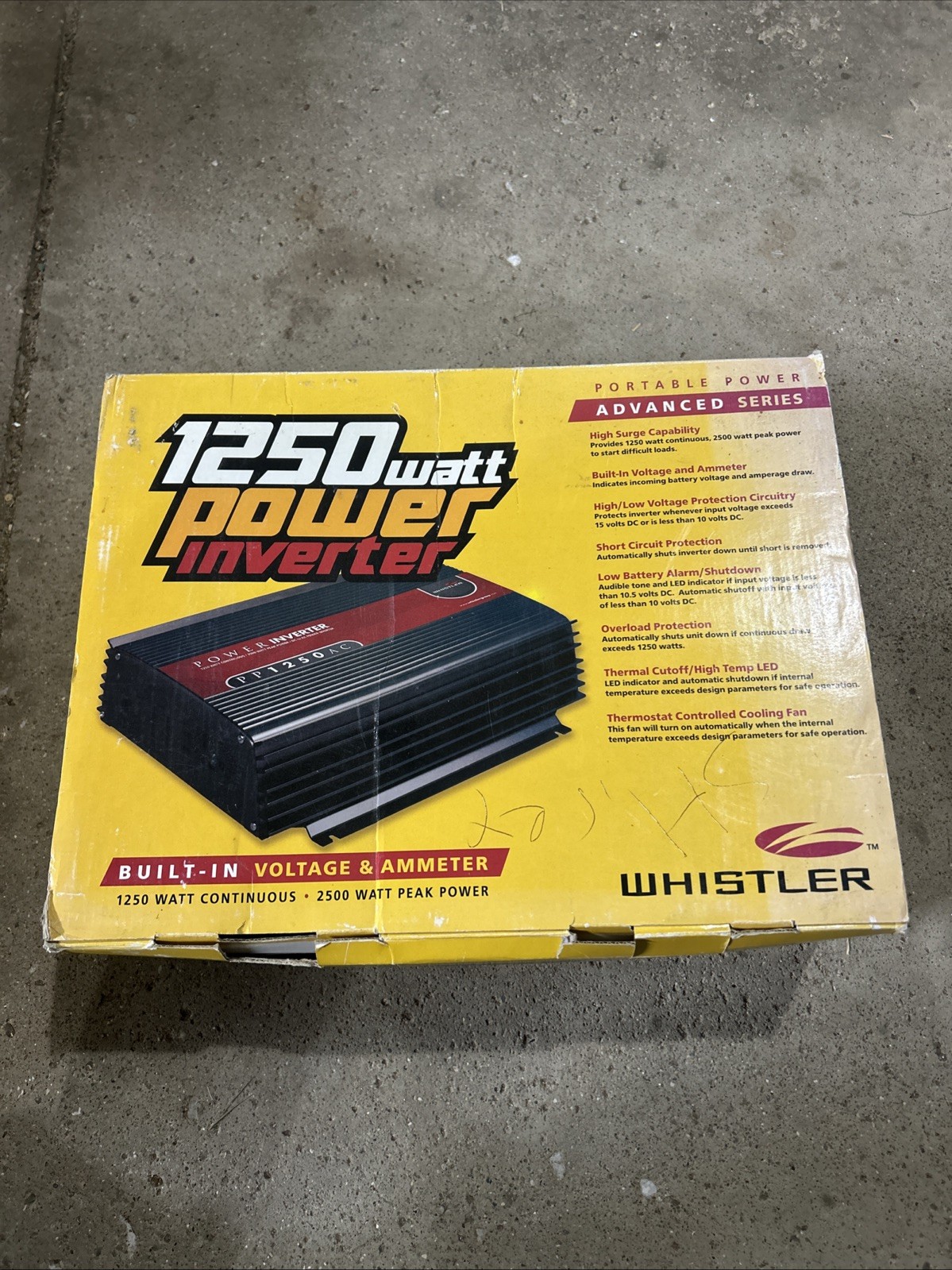 Whistler 1250 Watt DC‑12 /V Power Inverter PP1250AC New In Box With Manual
