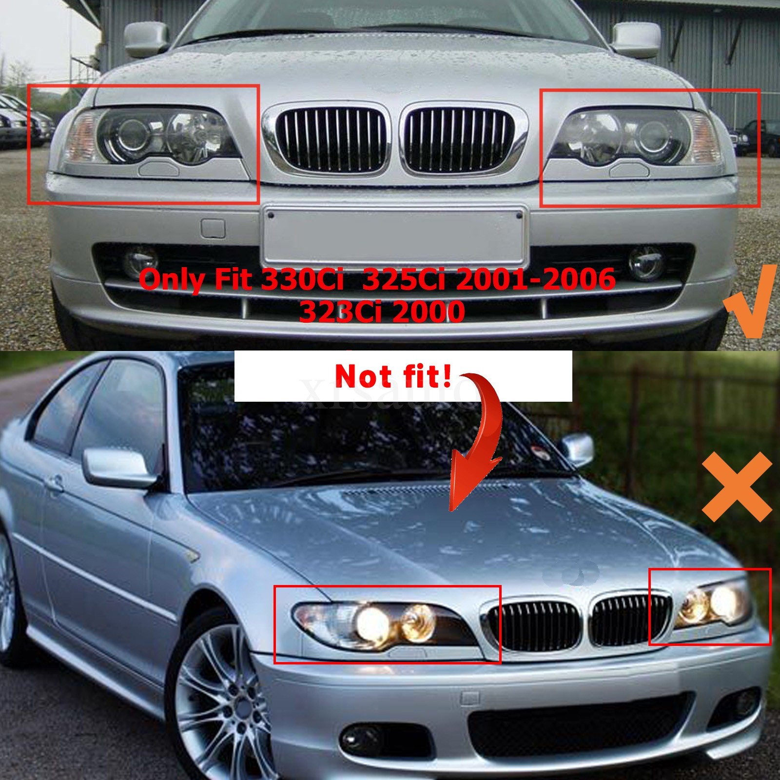 M-Tech Style Front Bumper Cover For BMW E46 2000-2006 330ci 325ci 2Door Coupe