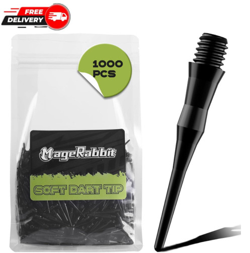 1000pcs Soft Tip Darts - 2BA Thread Plastic Tips, Dart Accessories Set, Darts Su