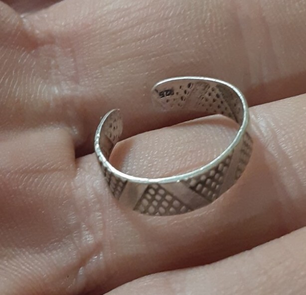 Vintage Cute .925 Silver Toe Ring Adjustable Size 3 Tested Sterling