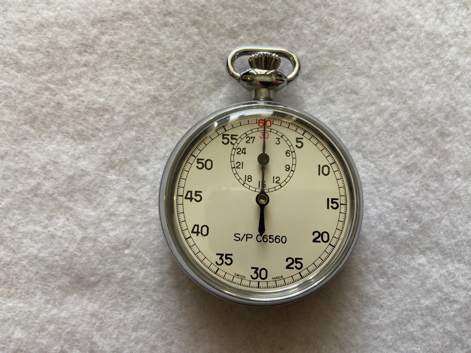 S/P C6560 Swiss Made Mechanical Wind Up Vintage Stop Watch