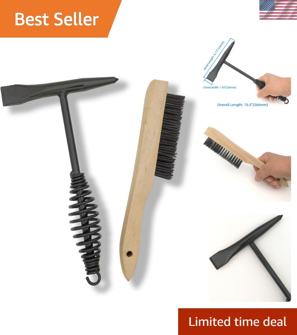 High Carbon Steel Welding Chipping Hammer 10.5" with Wire Brush for Slag Removal