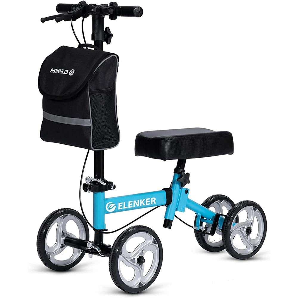 Deluxe Medical Aid Knee Walker Scooter Steerable Stand up Wheelchair Walking