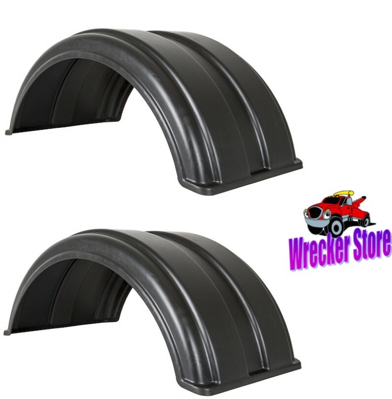 PAIR, Fits 18" - 19.5" Wheels Poly Plastic Polymer TRUCK FENDERS TRAILER WRECKER