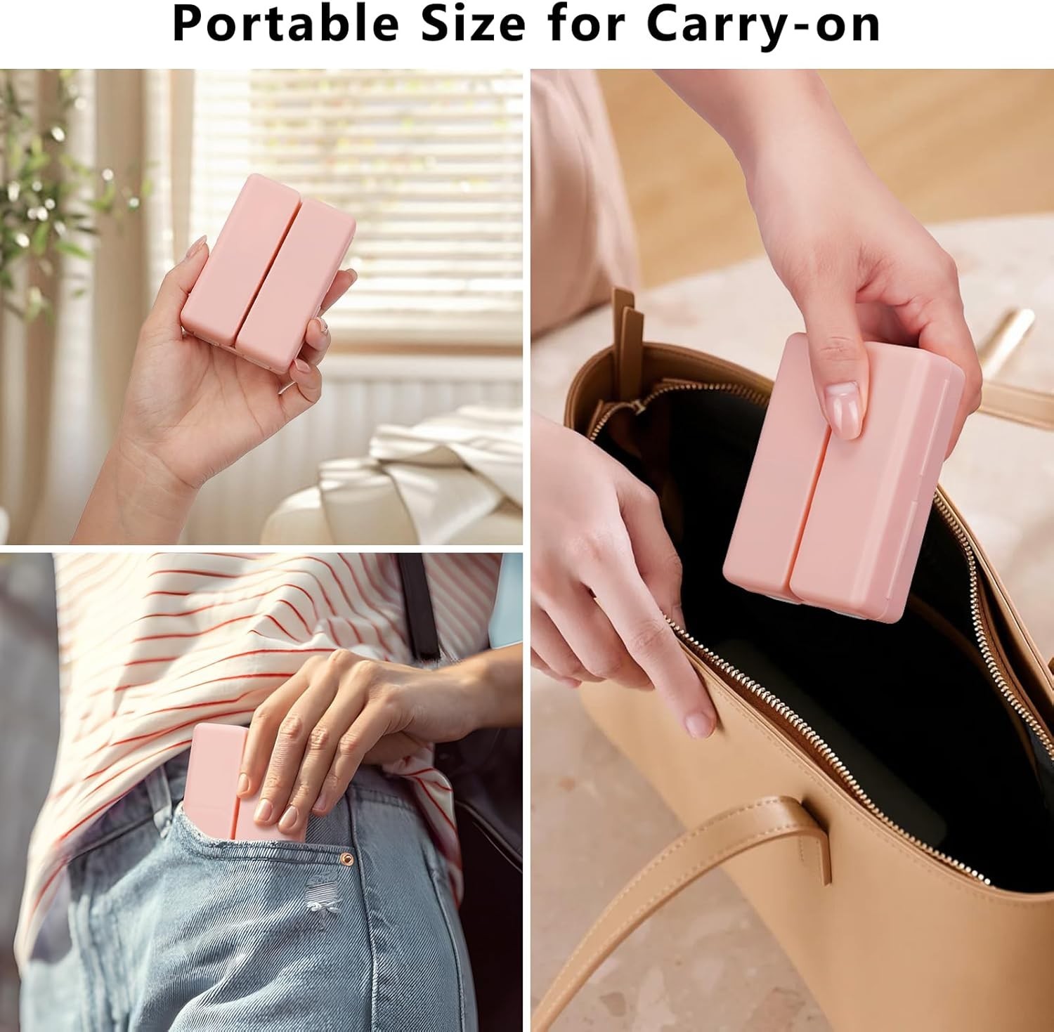 Compact Pink Folding Pill Box - 7 Compartments for Effortless Medication Storage