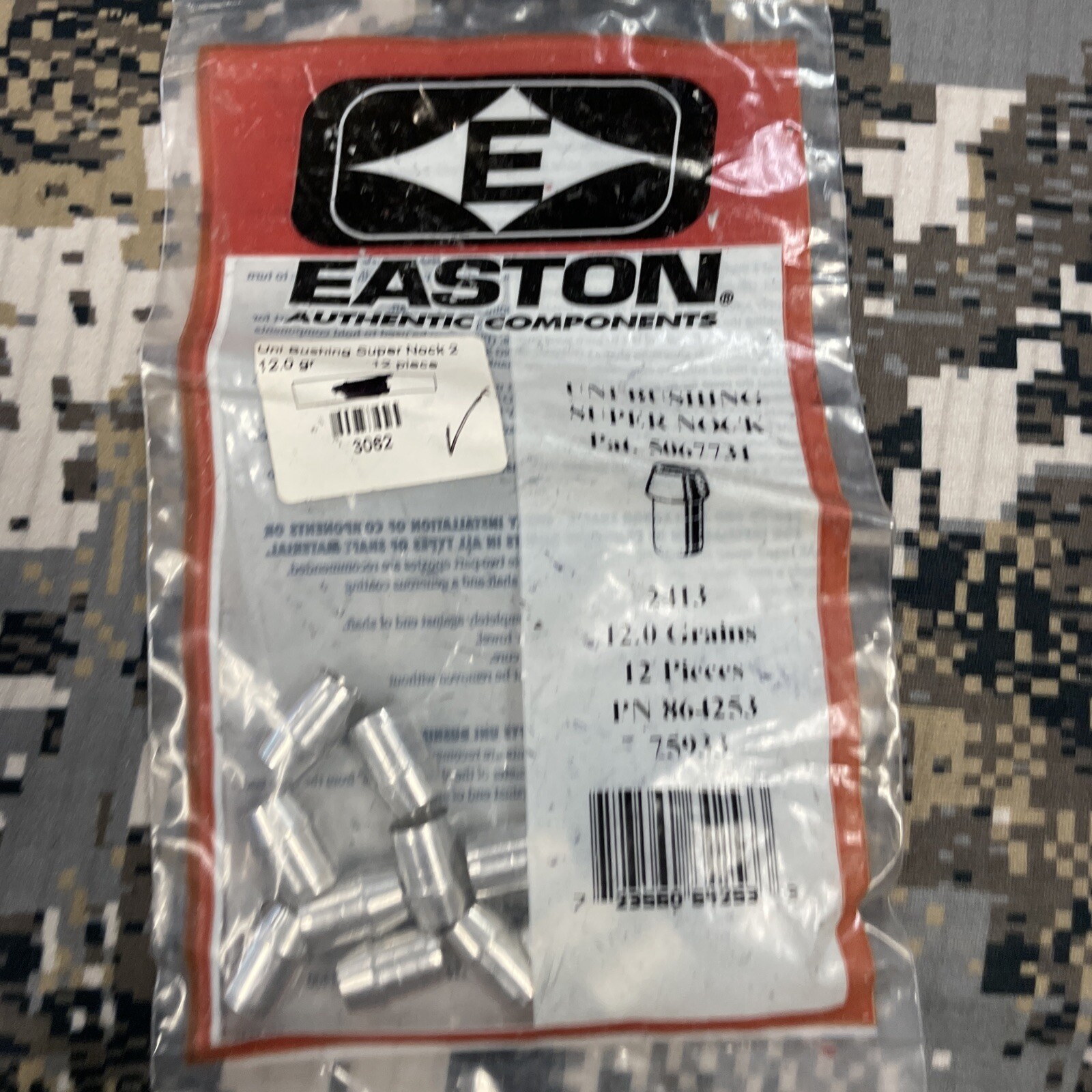 Easton Authentic Components Uni Bushing Super Nock 2413-12.0 Grains-12pcs