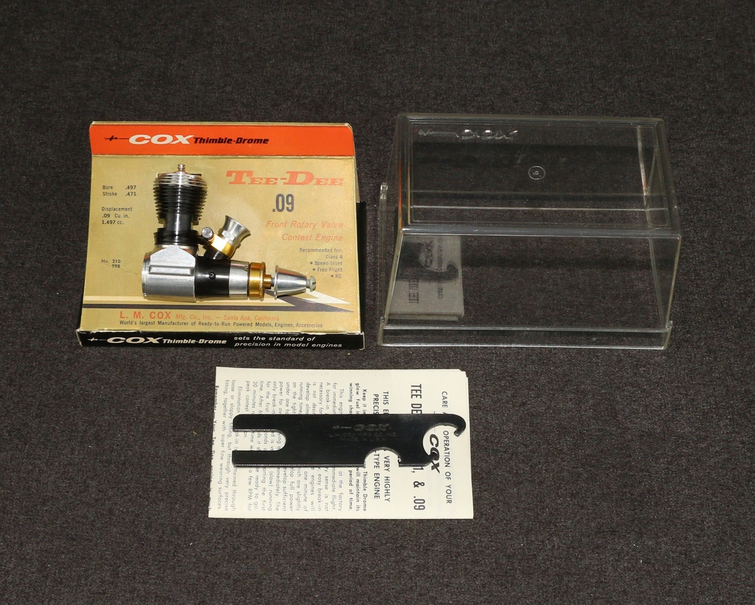 RC Model Airplane Car Boat Engine Cox Tee Dee..09 MIB Jewel Case Box Unused