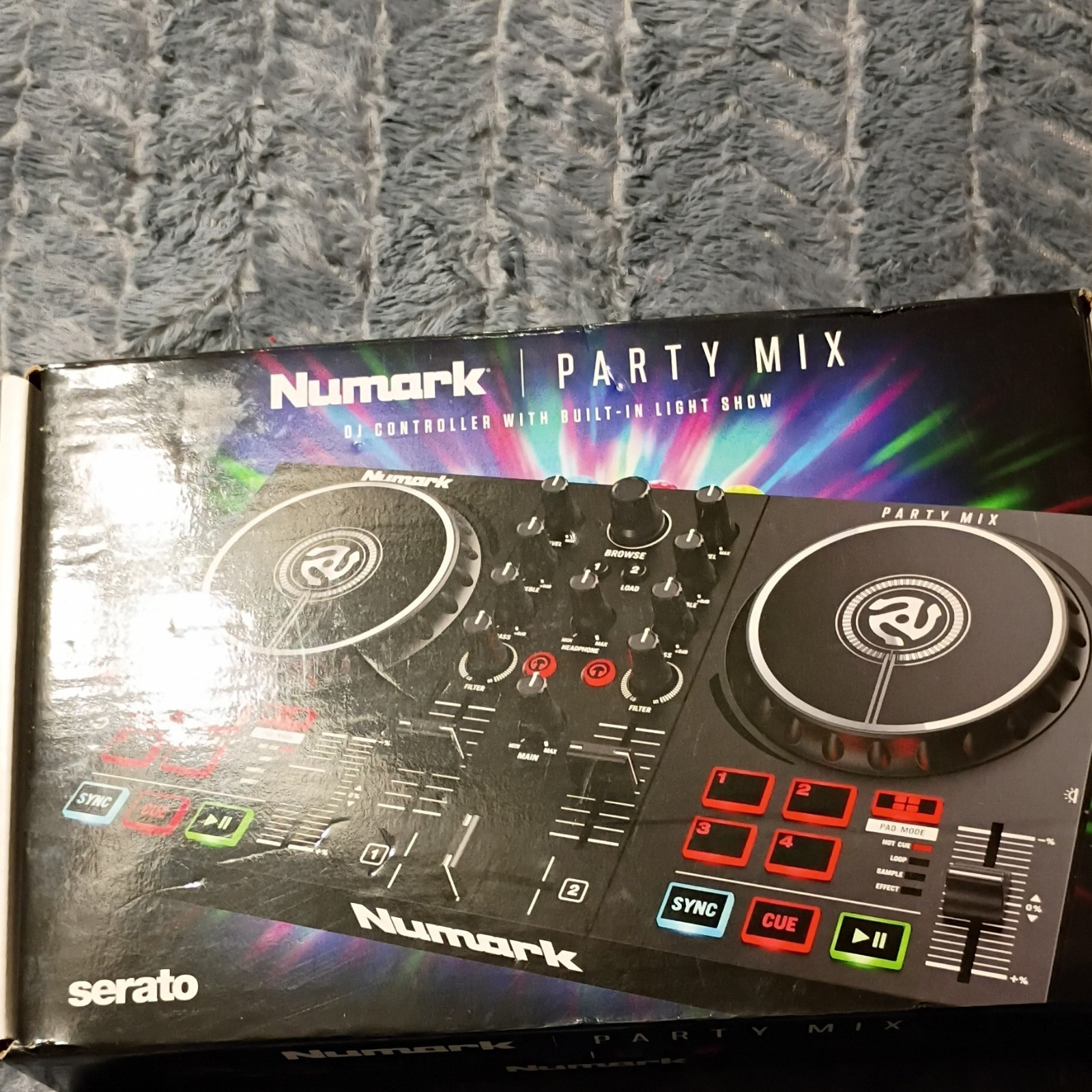 Numark Party Mix DJ Controller, Built-in Light Show, Mixer, USB, Software