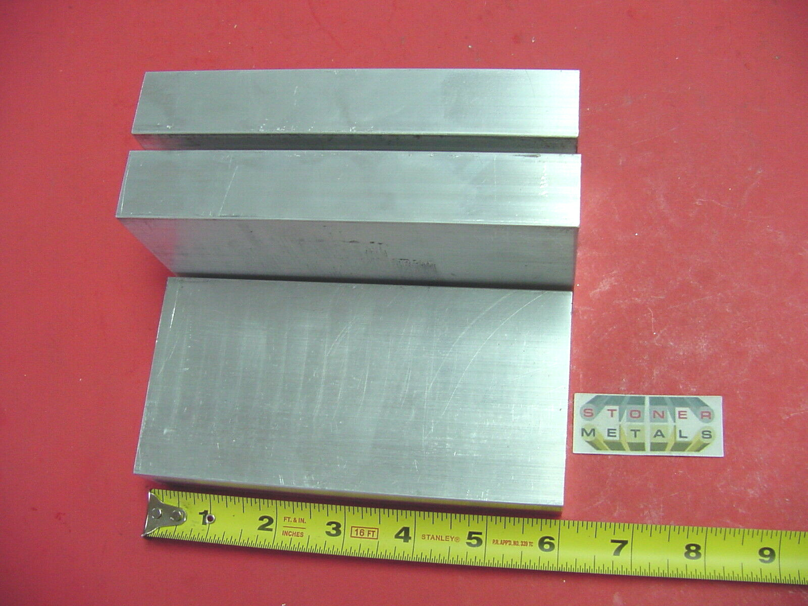3 Pieces 1" X 3" ALUMINUM 6061 FLAT BAR 6.1" long T6511 Solid NEW Mill Stock New