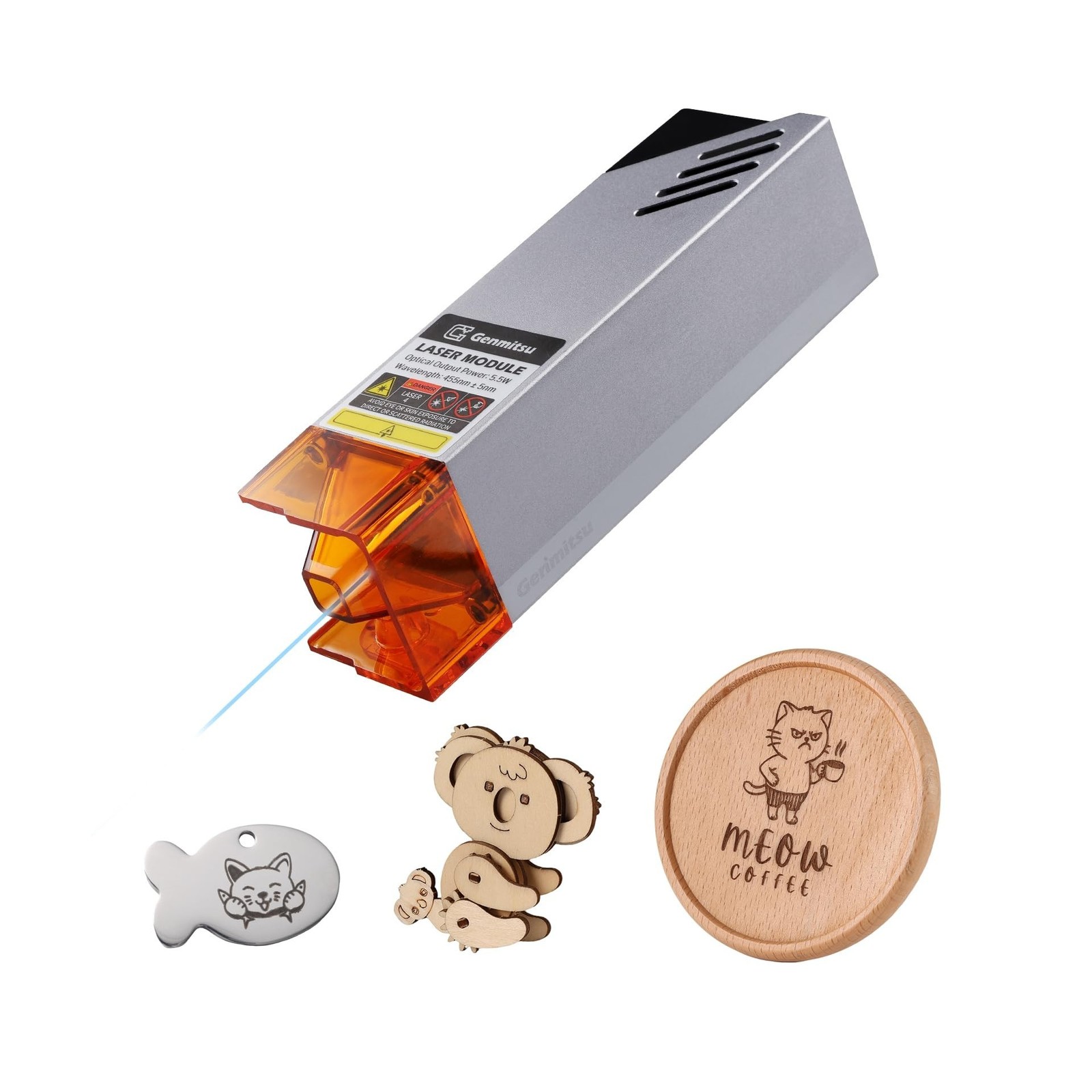 Genmitsu Laser Engraver Module, 5000mW Optical Power, 450nm Wavelength for Ge...