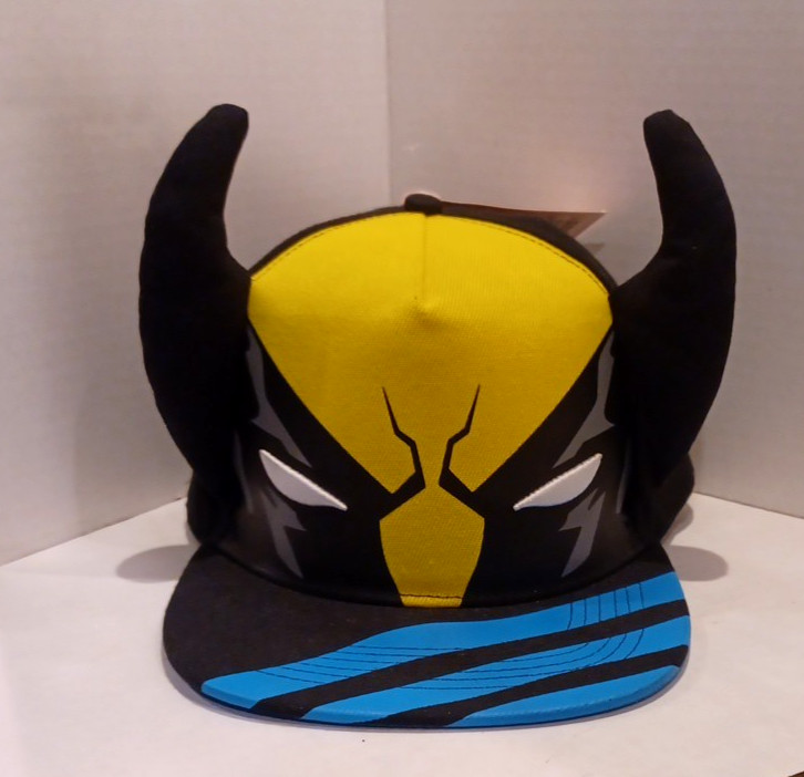 X-Men Wolverine Character Face Ballcap w/ 3D Ears Snapback Hat Lid Adults/Teens