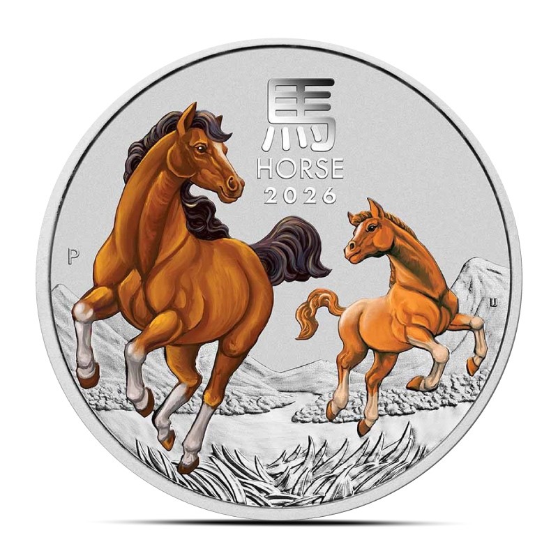 2026 1/2 oz Perth Lunar Year of the Horse Silver Coin (Colored)