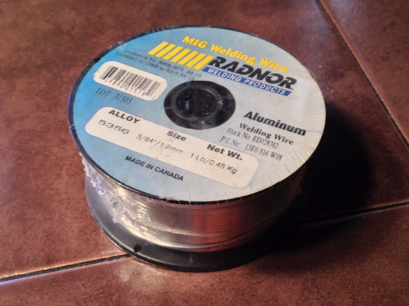 1 Radnor ED028762 3/64"  Radnor 5356 Aluminum MIG Wire NOS