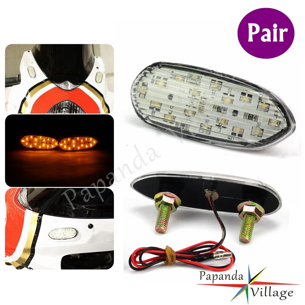 Mirror Block Off LED Turn Signal Indicator Flasher For Suzuki GSX-R 1000 750 600