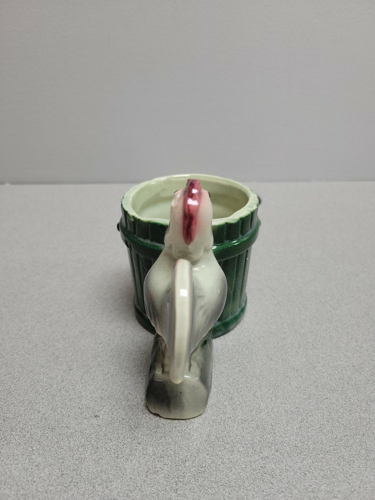 Small Ceramic Rooster with Bucket Planter