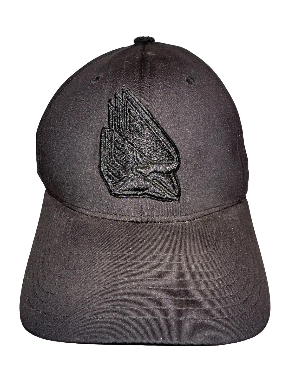 BallState Cardinals Black on Black Hat Cap Cardinal on Front M/L Zephyr Stretch