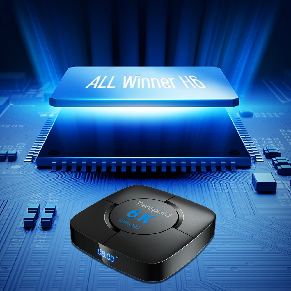 Transpeed Android 10.0 Bluetooth TV Box | Voice Assistant 6K 3D Wifi