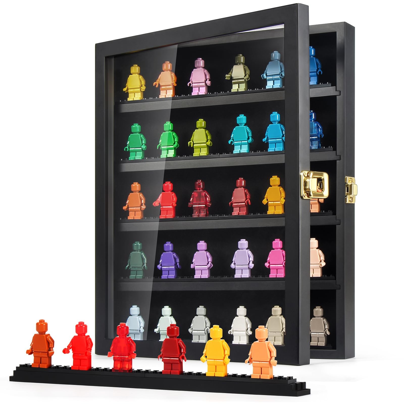 TJ.MOREE Minifigure Display Case for Collectibles, Mini 5-Tier, Black-5-tier