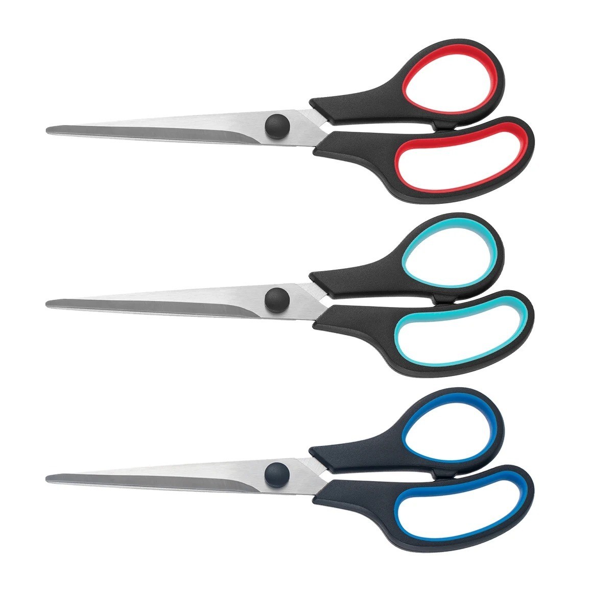 3 Pack 6.7" Heavy Duty Scissors Ultra Sharp Blades Comfort Grip Home Office