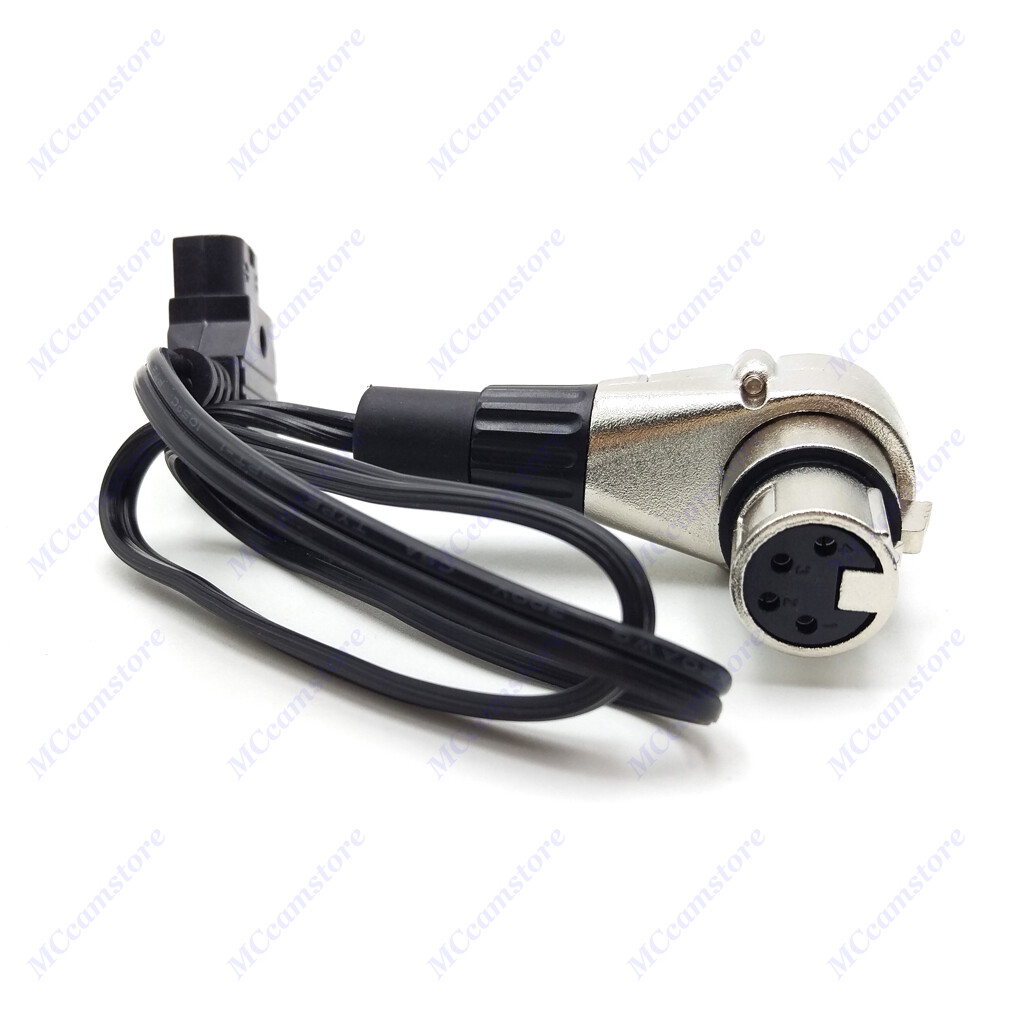 D Tap to XLR 4 Pin Female Right Angle Power Cable for ARRI Camera Monitor