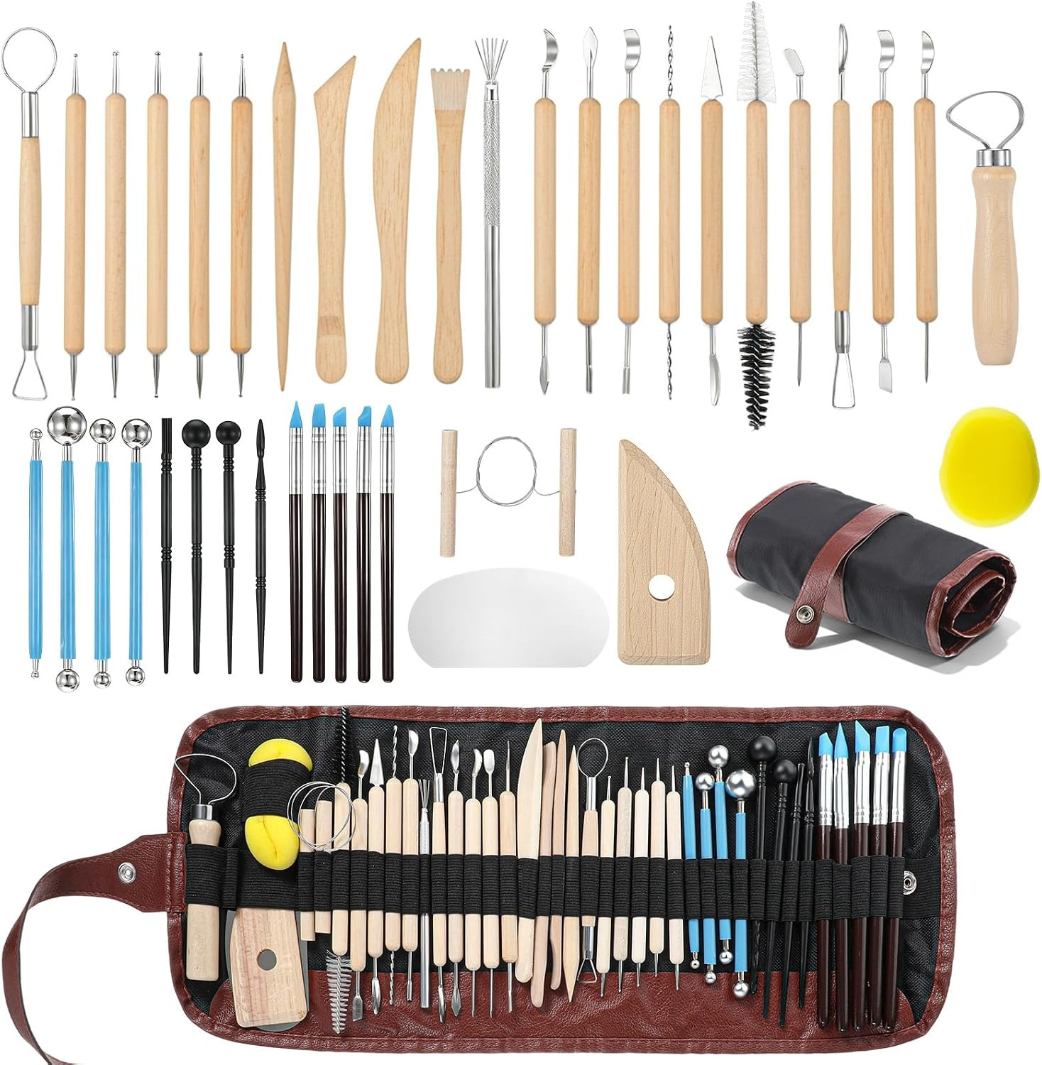 40 Pcs Clay Sculpting Tools Set,Pottery Carving Tool Kit,Clay Modeling Tools for