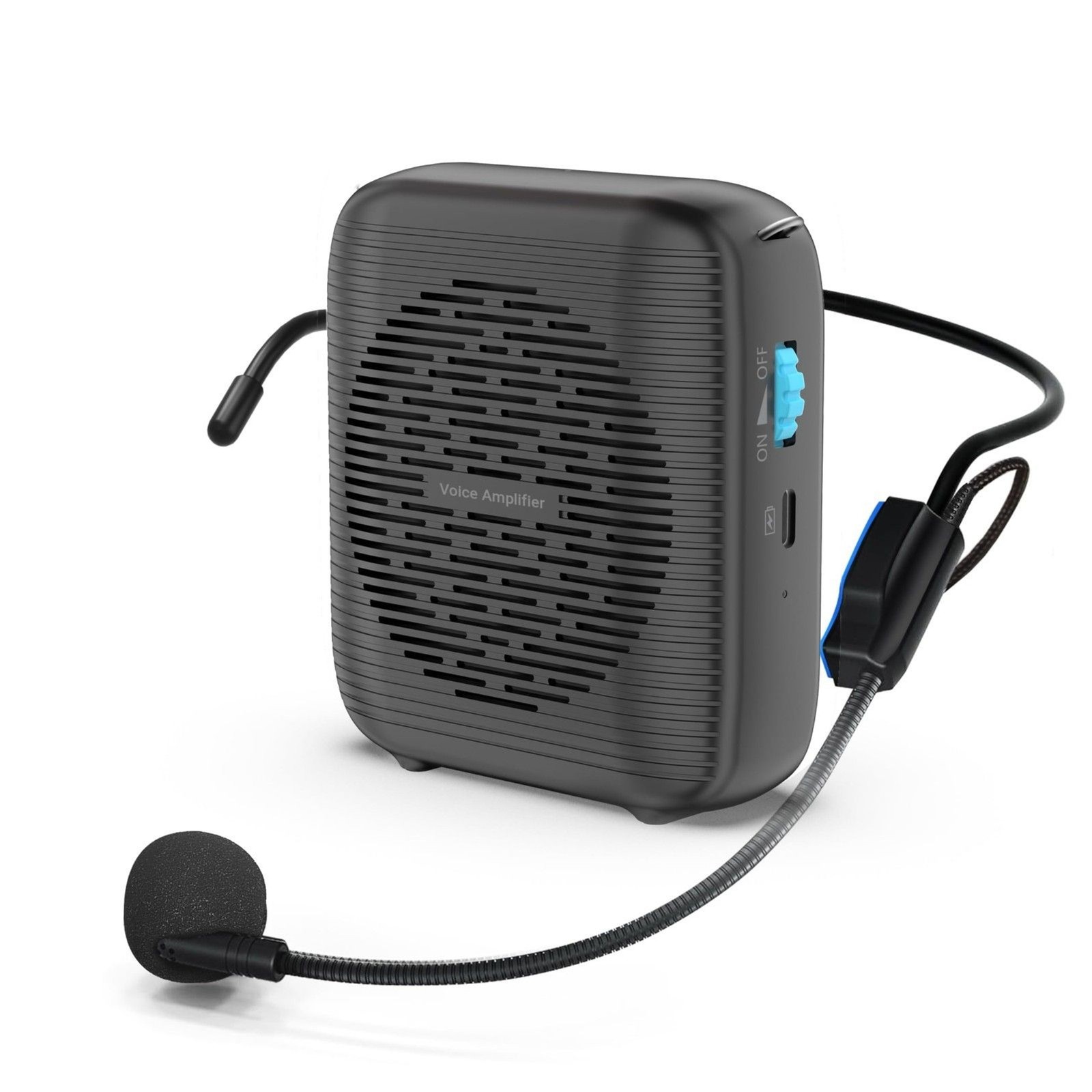 Voice Amplifier Portable for Teachers, Coaches : Black Microphone Rechargeable
