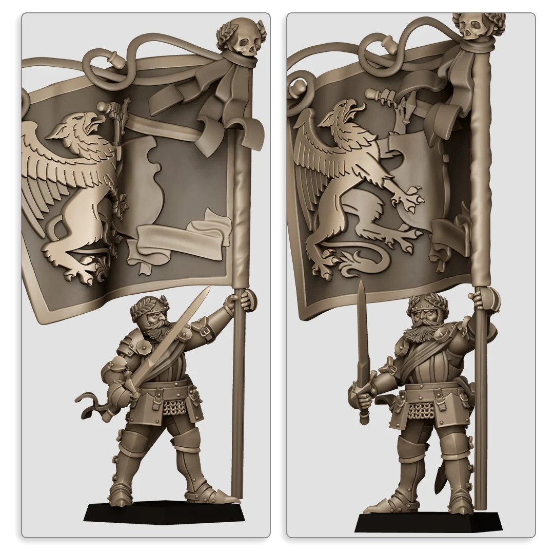 Battle Standard Bearer on Foot - 28-32mm Sunland - Resin Tabletop Miniature