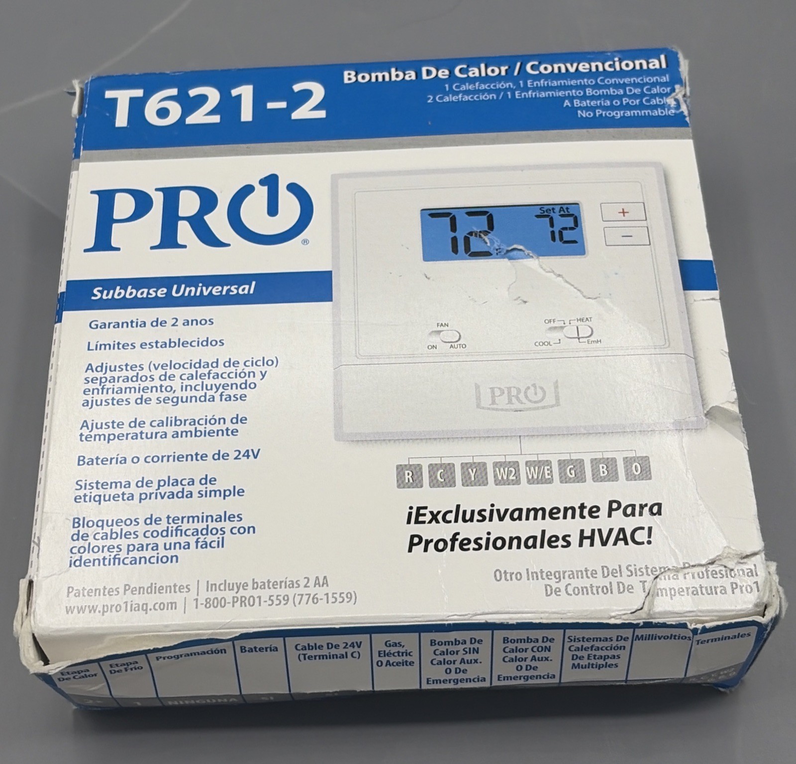 Pro1 IAQ T621-2 Multi-Stage Non-Programmable Thermostat