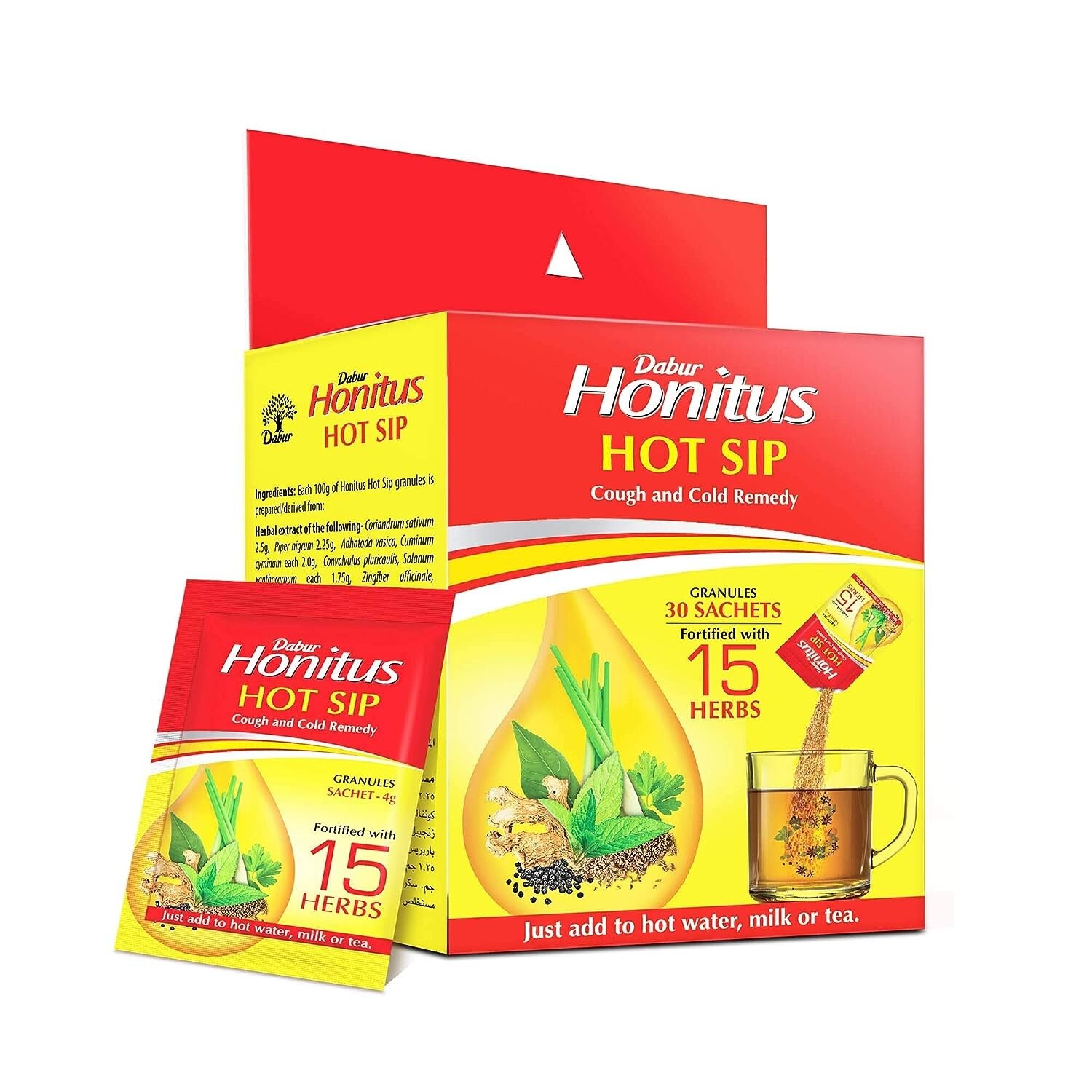 Dabur Honitus Hot Sip Pack of 30 Sachets, 100% Ayurvedic Kadha