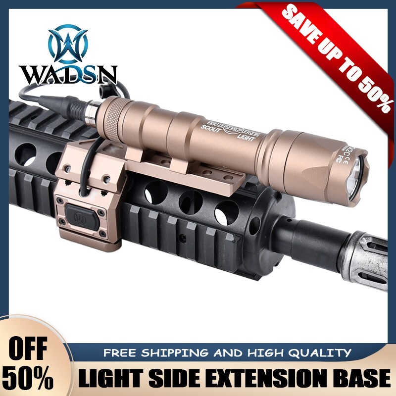 Tactical M300 M600 Weapon Flashlight Side Extension Base Set 20mm Picatinny Rail