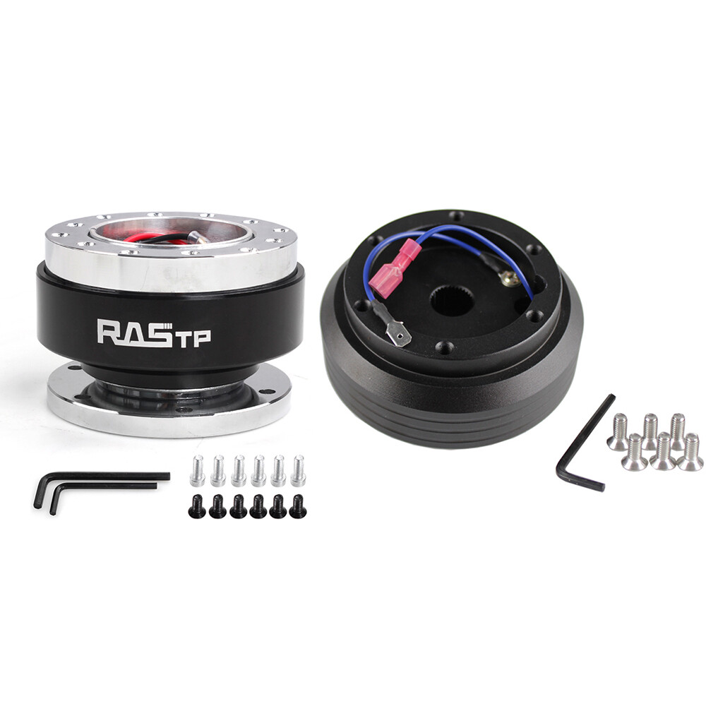 Short Hub Steering Wheel Adapter+Black Quick Release for 96-00 Honda Civic EK