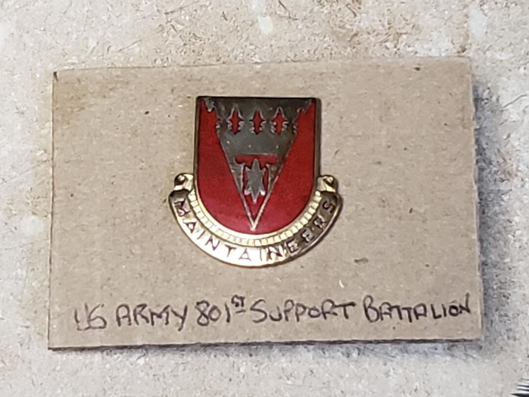 US Army 801st Support Battalion Crest DUI (Just one, Not the Pair)