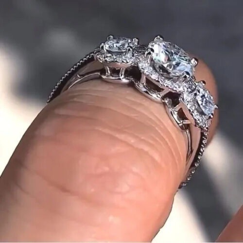 2.10 Ct Round Cut White Diamond Lab-Created Engagement Ring 925 Sterling Silver