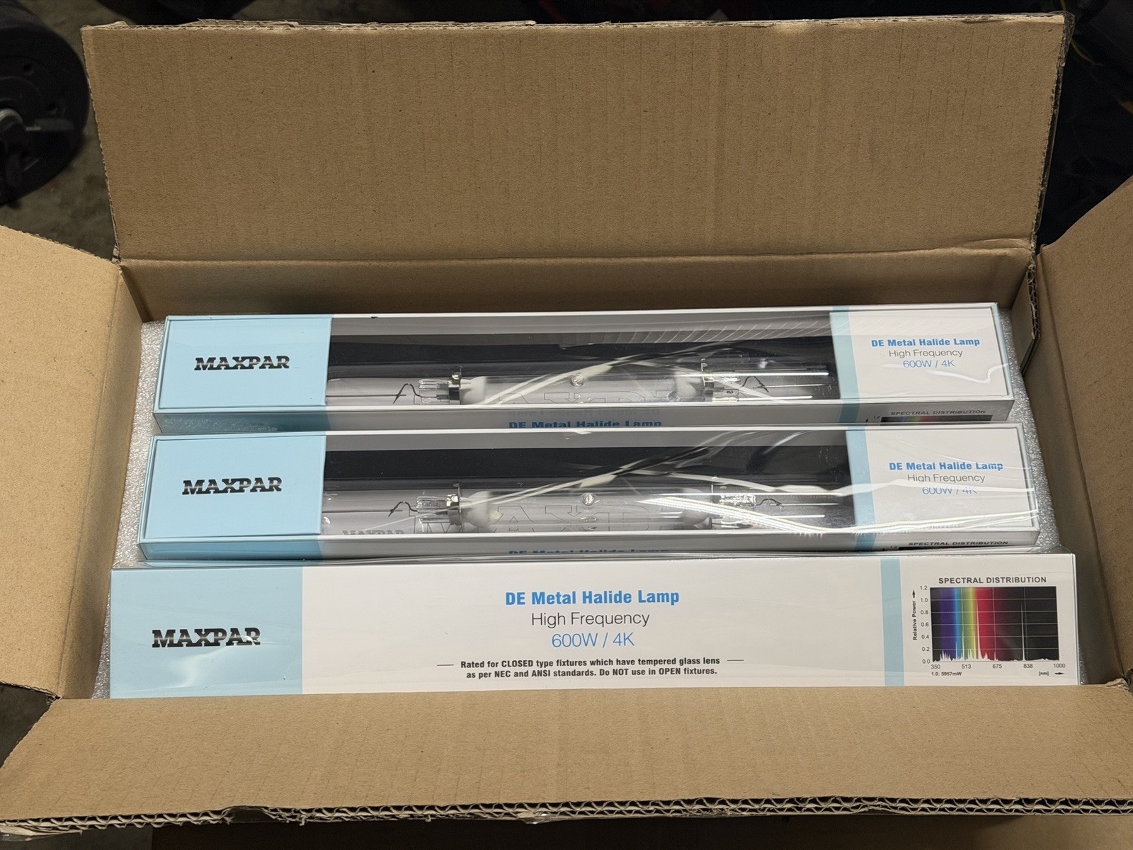 Nanolux Maxpar 600 Watt Double-Ended Metal Halide Lamp MH600W 4K (6 Pack) - NEW