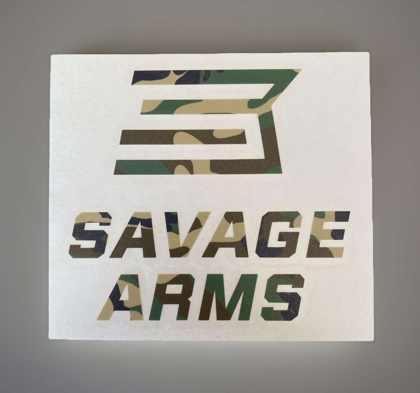 Savage Arms Camo Peel n Stick Logo Decal Sticker Vinyl Firearms Shot Show / NRA