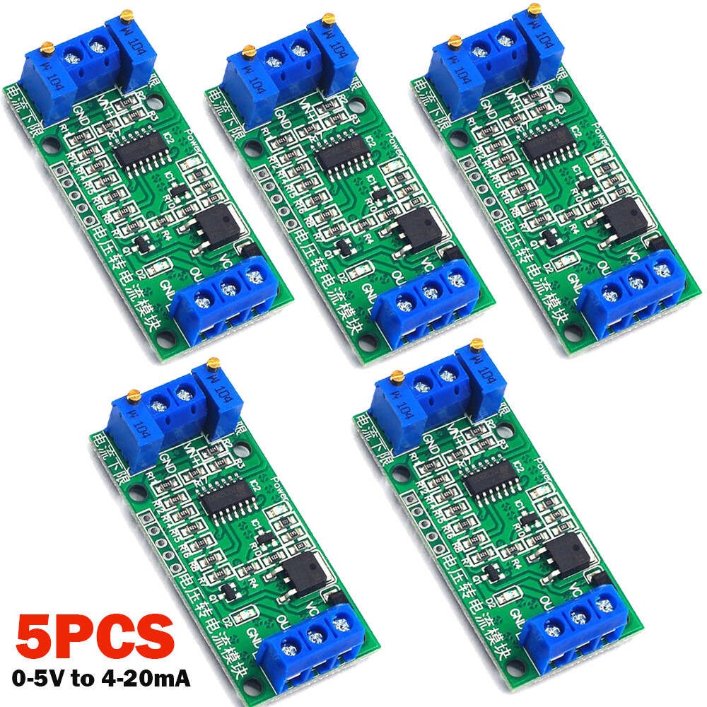 5Pcs Voltage to Current Signal Conversion Module 0-5V to 4~20mA