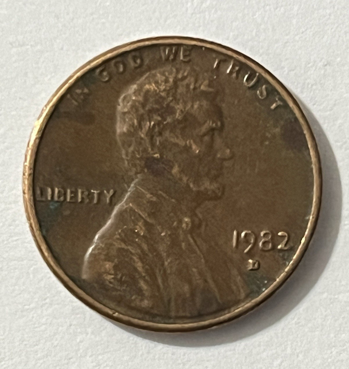 1982-D 3.1g Denver Mint DDO DATE MINT MARK LINCOLN MEMORIAL PENNY CENT