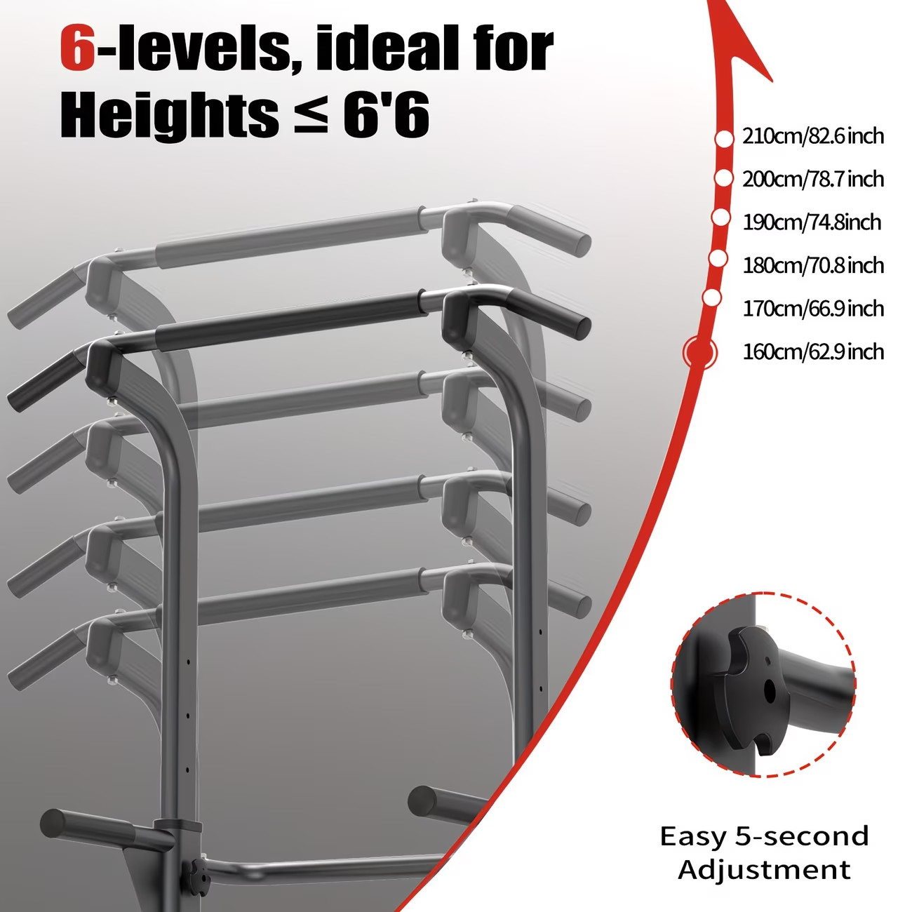 Adjustable Height Power Tower Dip Station,Multi-Functional Strength Training F